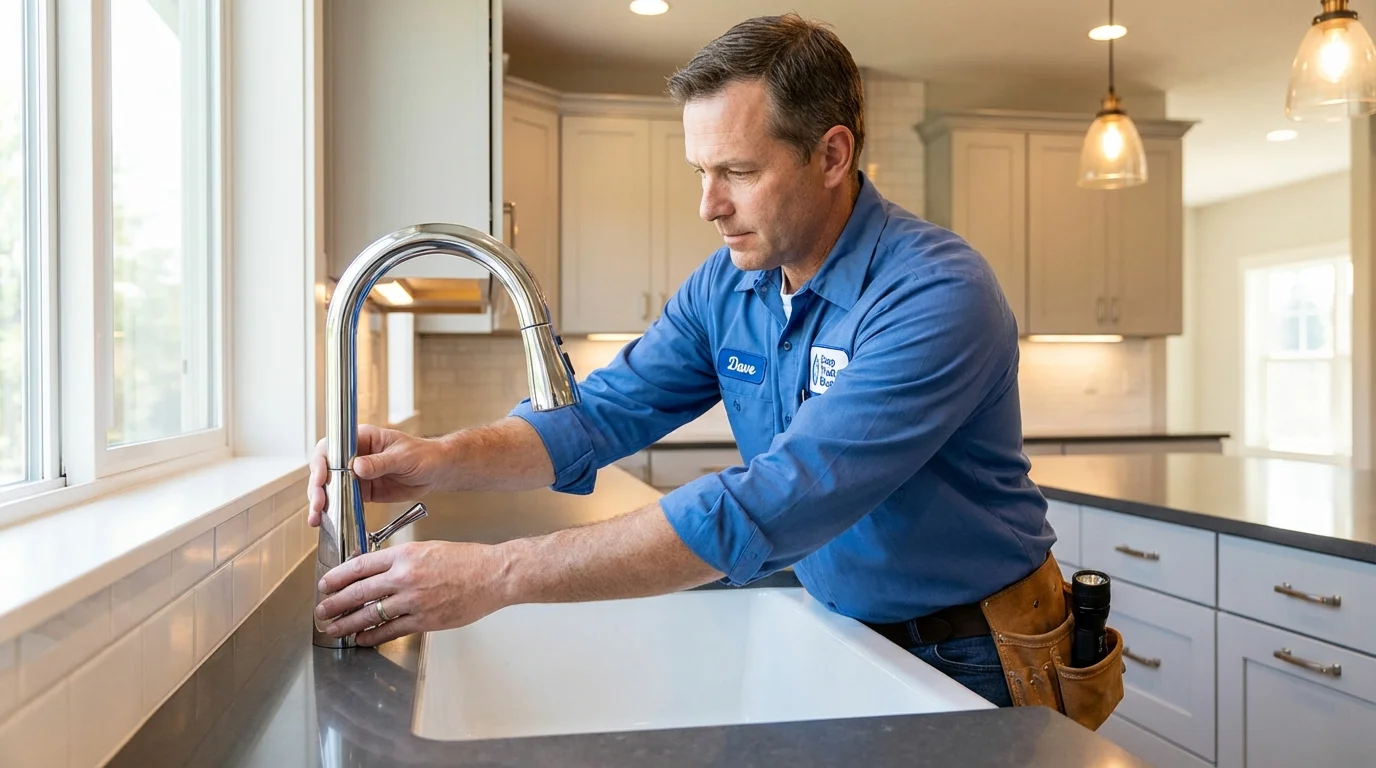 Kitchen faucet installation by Johns Plumbing LLC in Jemison