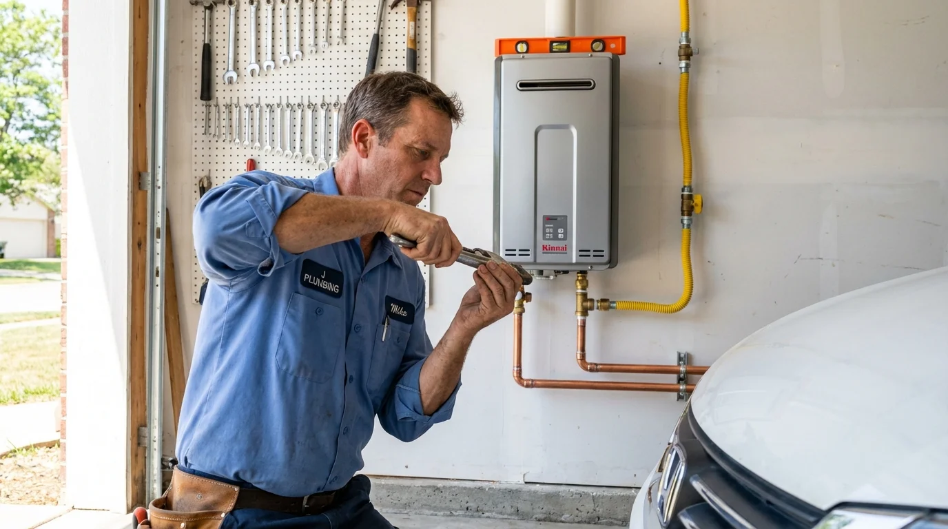 Tankless water heater installation by a Johns Plumbing LLC plumber in Jemison